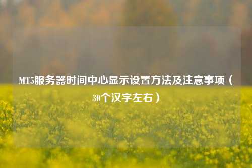 MT5服務器時間中心顯示設置方法及注意事項（30個漢字左右）