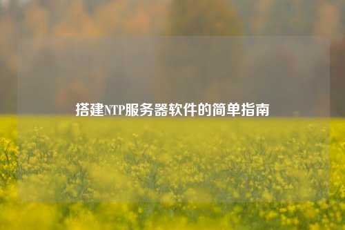 搭建NTP服務(wù)器軟件的簡(jiǎn)單指南